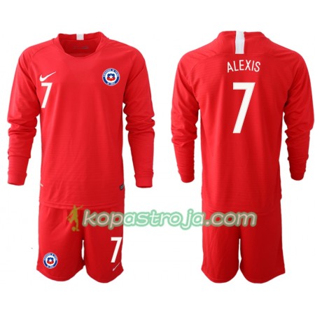 Billiga Fotbollströjor Chile ALEXIS 7 Barn Hemma tröja 2018/19 Långärmad